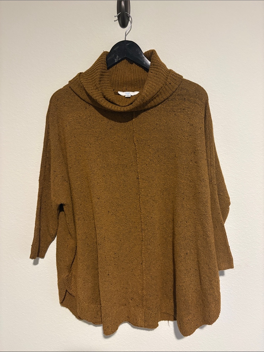 Time and Tru Oversized Cowl Neck Sweater in Rust Brown